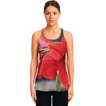 Blooming Amaryllis Print Women's Racerback Tank Top