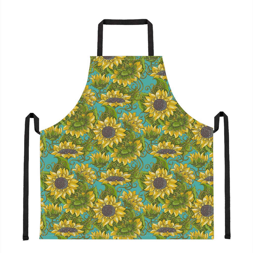Blooming Sunflower Pattern Print Apron