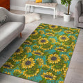 Blooming Sunflower Pattern Print Floor Mat