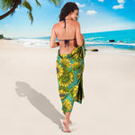 Blooming Sunflower Pattern Print Beach Sarong Wrap