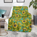 Blooming Sunflower Pattern Print Blanket