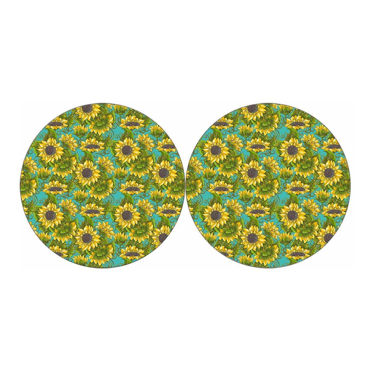 Blooming Sunflower Pattern Print Car Coasters