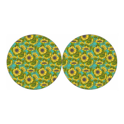 Blooming Sunflower Pattern Print Car Coasters