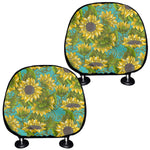 Blooming Sunflower Pattern Print Car Headrest Covers