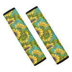 Blooming Sunflower Pattern Print Car Seat Belt Covers