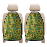 Blooming Sunflower Pattern Print Car Seat Organizers