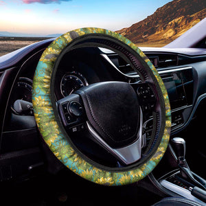 Blooming Sunflower Pattern Print Car Steering Wheel Cover