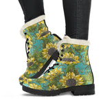 Blooming Sunflower Pattern Print Comfy Boots GearFrost