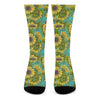 Blooming Sunflower Pattern Print Crew Socks