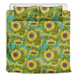 Blooming Sunflower Pattern Print Duvet Cover Bedding Set