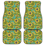 Blooming Sunflower Pattern Print Front and Back Car Floor Mats