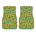 Blooming Sunflower Pattern Print Front Car Floor Mats