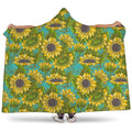 Blooming Sunflower Pattern Print Hooded Blanket
