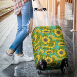 Blooming Sunflower Pattern Print Luggage Cover GearFrost