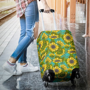 Blooming Sunflower Pattern Print Luggage Cover GearFrost