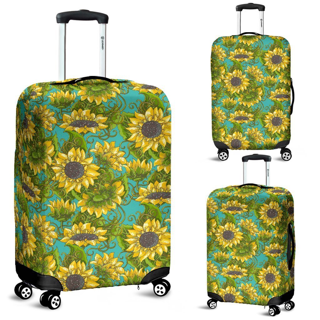 Blooming Sunflower Pattern Print Luggage Cover GearFrost