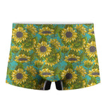 Blooming Sunflower Pattern Print Men's Boxer Briefs