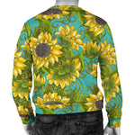 Blooming Sunflower Pattern Print Men's Crewneck Sweatshirt GearFrost