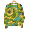 Blooming Sunflower Pattern Print Men's Crewneck Sweatshirt GearFrost