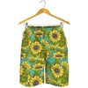 Blooming Sunflower Pattern Print Men's Shorts