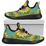 Blooming Sunflower Pattern Print Mesh Knit Shoes GearFrost