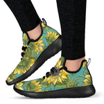 Blooming Sunflower Pattern Print Mesh Knit Shoes GearFrost