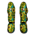 Blooming Sunflower Pattern Print Muay Thai Shin Guards