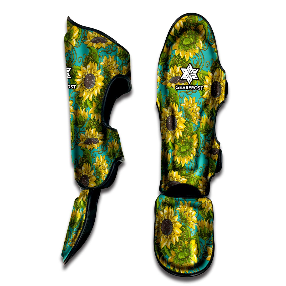 Blooming Sunflower Pattern Print Muay Thai Shin Guard