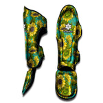 Blooming Sunflower Pattern Print Muay Thai Shin Guard