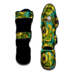 Blooming Sunflower Pattern Print Muay Thai Shin Guard