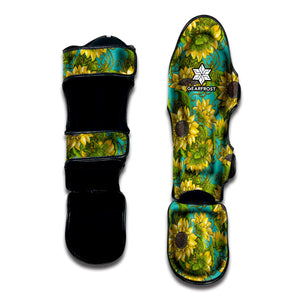 Blooming Sunflower Pattern Print Muay Thai Shin Guard