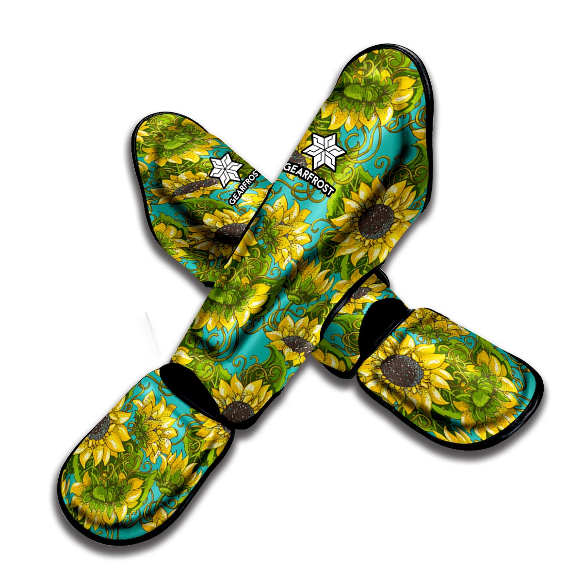 Blooming Sunflower Pattern Print Muay Thai Shin Guard