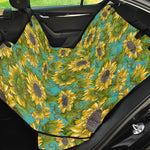 Blooming Sunflower Pattern Print Pet Car Back Seat Cover