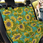 Blooming Sunflower Pattern Print Pet Car Back Seat Cover