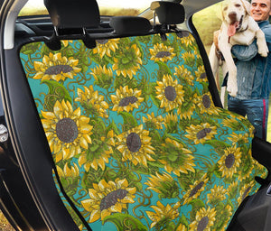 Blooming Sunflower Pattern Print Pet Car Back Seat Cover