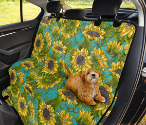 Blooming Sunflower Pattern Print Pet Car Back Seat Cover