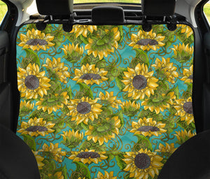 Blooming Sunflower Pattern Print Pet Car Back Seat Cover