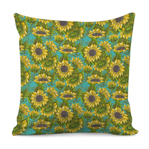 Blooming Sunflower Pattern Print Pillow Cover