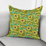 Blooming Sunflower Pattern Print Pillow Cover