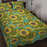 Blooming Sunflower Pattern Print Quilt Bed Set