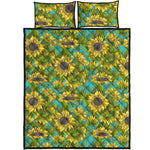 Blooming Sunflower Pattern Print Quilt Bed Set