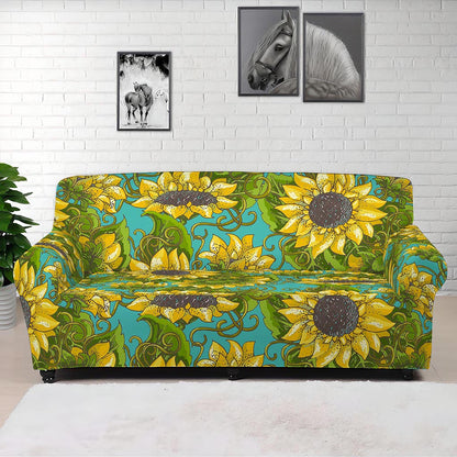 Blooming Sunflower Pattern Print Sofa Cover