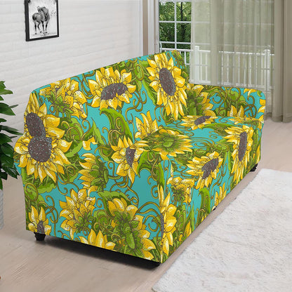 Blooming Sunflower Pattern Print Sofa Cover