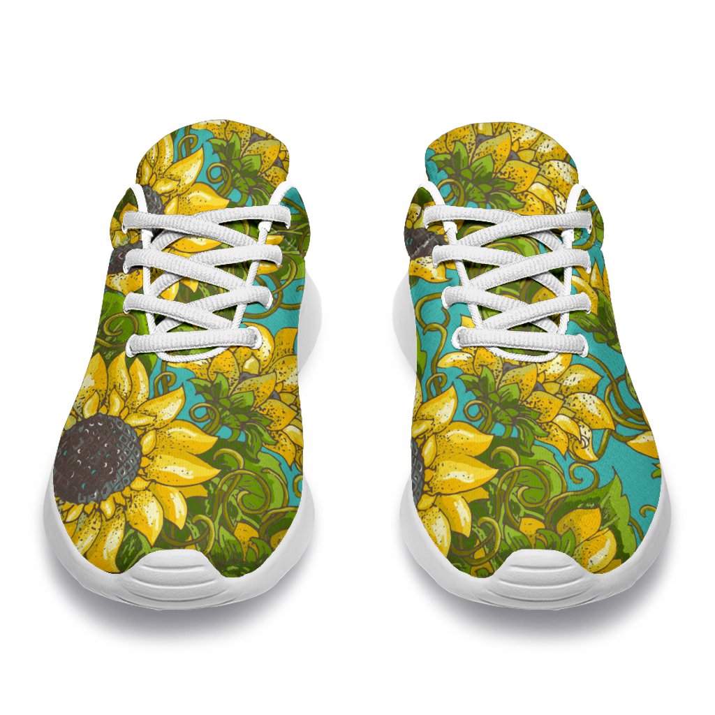 Blooming Sunflower Pattern Print Sport Shoes GearFrost