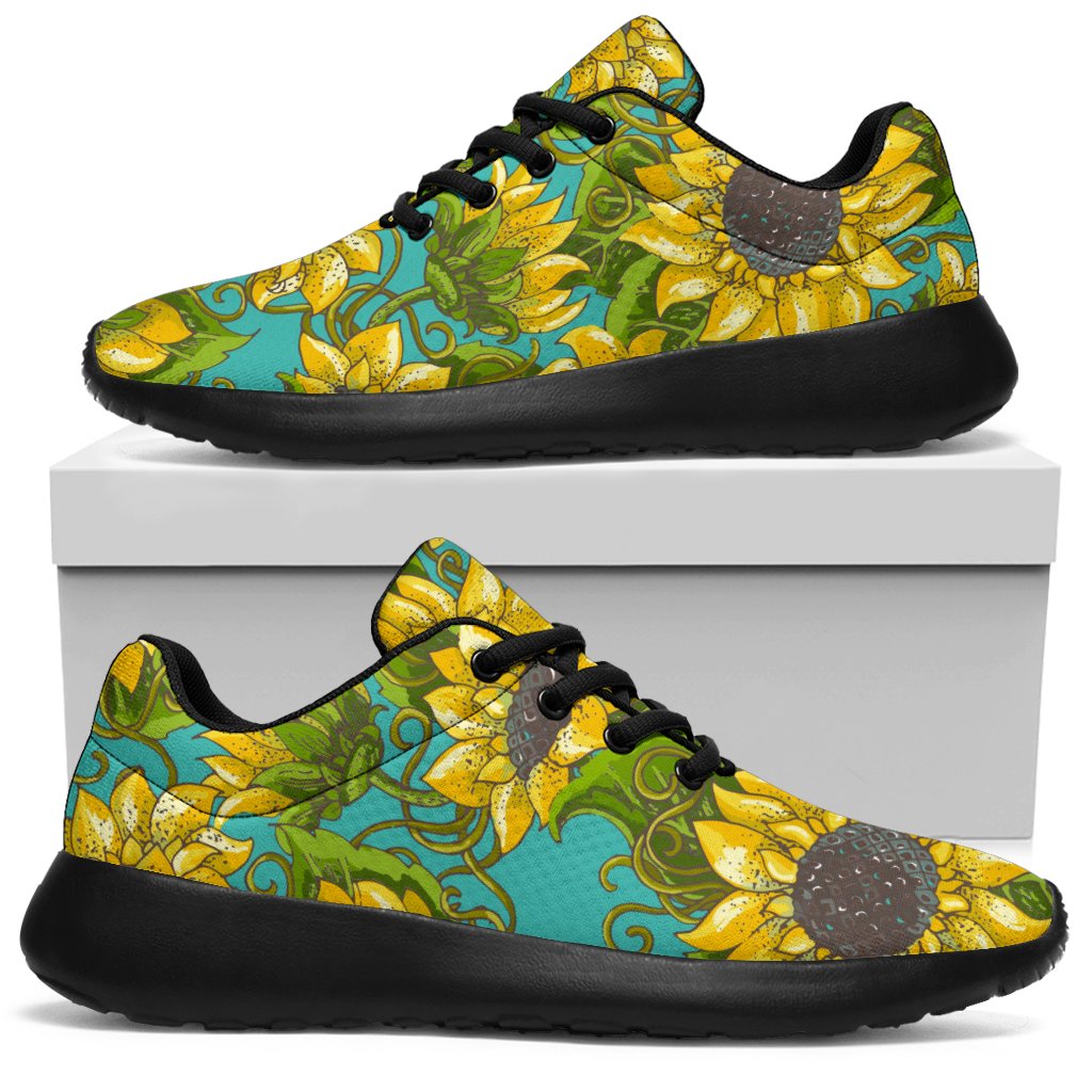 Blooming Sunflower Pattern Print Sport Shoes GearFrost