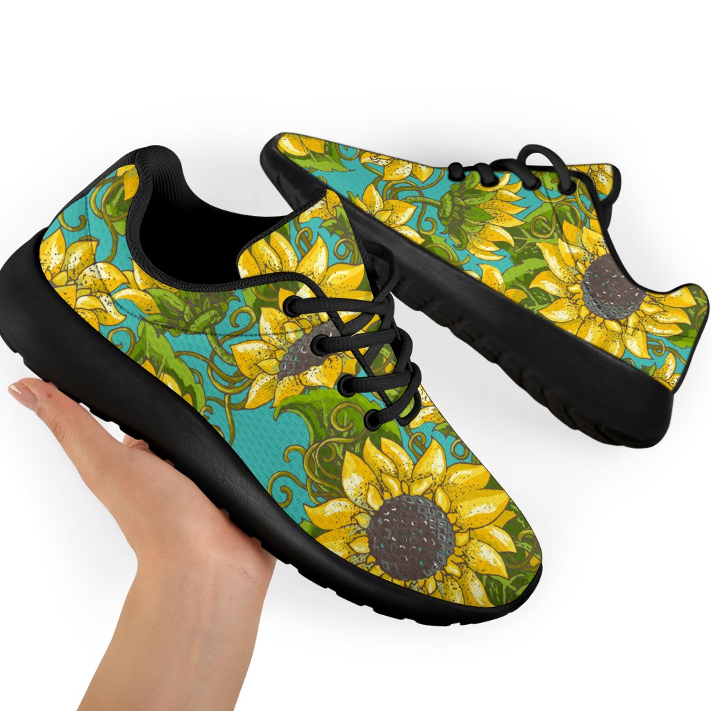 Blooming Sunflower Pattern Print Sport Shoes GearFrost