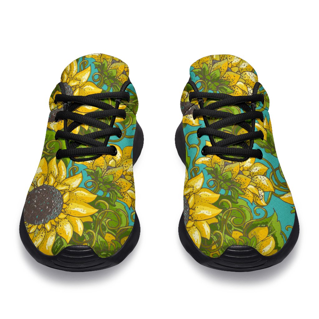 Blooming Sunflower Pattern Print Sport Shoes GearFrost