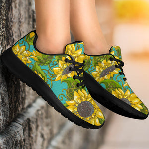 Blooming Sunflower Pattern Print Sport Shoes GearFrost