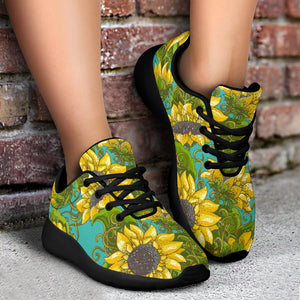 Blooming Sunflower Pattern Print Sport Shoes GearFrost