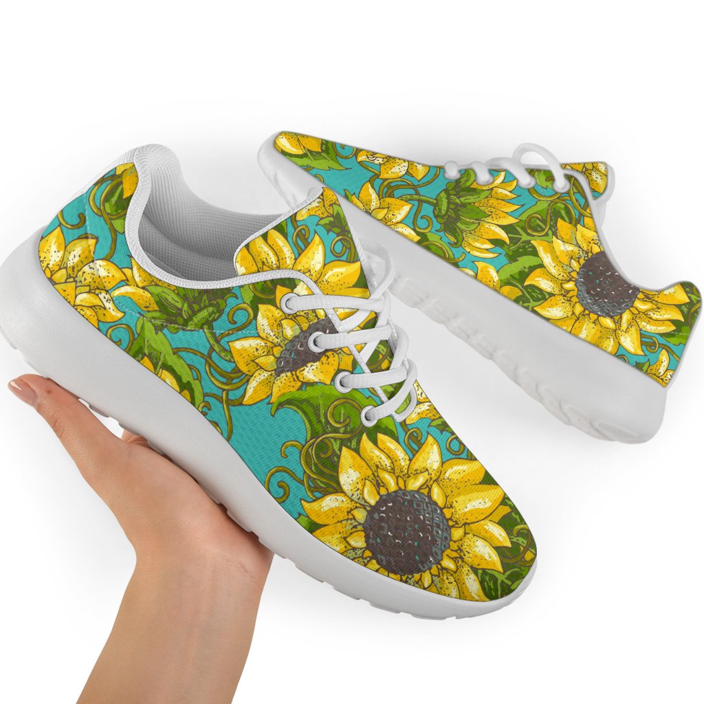 Blooming Sunflower Pattern Print Sport Shoes GearFrost